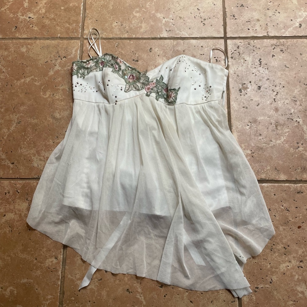 Y2K white corset top